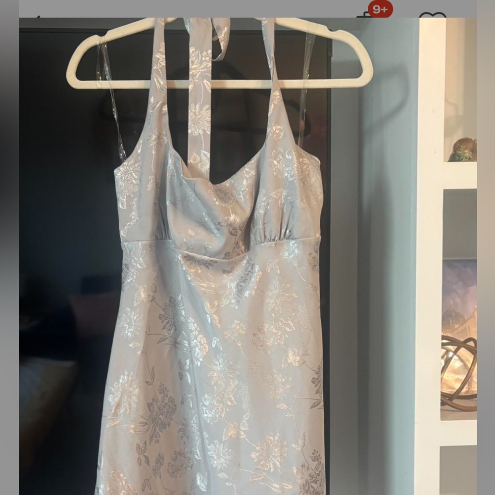 Elegant Silver Floral Dress